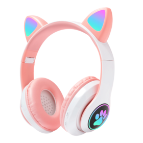Factory OEM cutomized brand and wholesale MOQ10 PCS cheap price quality RGB light up Cat ear Bluetooth headphone wireless earphone