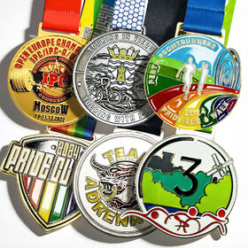 Factory Wholesale Design Your Own Blank Zinc Alloy 3d Gold Award Marathon Running Custom Metal Sport Medal Casting