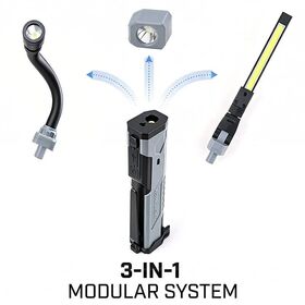 Multifunction Mini Portable Magnet LED Flashlight with 3 Interchangeable Heads for Different scenarios