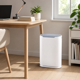 Home Air Purifier with HEPA and Activated Carbon Filters, 180 m3/h CADR, Sleep Mode, 3 Speeds, 1-8H Timer and Filter Reminder