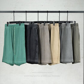 Men's CASUAL LOUNGE WEAR ESSENTIAL SWEAT SHORTS LONG DRAWSTRING SOFT COTTON PLAIN FLEECE SHORTS 380g Vintage Shorts Acid Washed