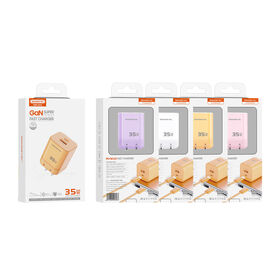 SOMOSTEL Q242 GAN PD QC 3.0 good quality super fast charger 35W macaron color scheme design new travel charger with cable