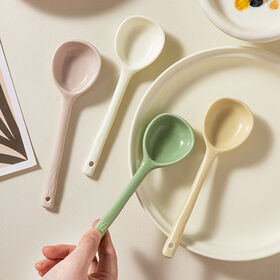 Household Internet Popular High Appearance Value Ins Style Cute Small Long Handle Ceramic Spoon