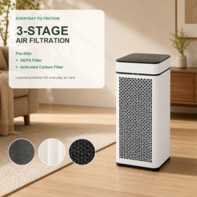 Large Room HEPA Air Purifier with 330 m3/h CADR, Dust Sensor, Auto Mode, Air Quality Indicator, Timer and Child Lock