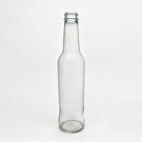 Wholesale Clear Empty Glass Bottle with Crown Cap for Sparkling Drink, Fruit Soda Packaging