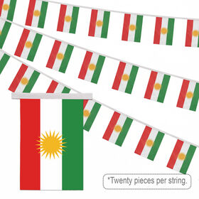 Banderoles de Fanions en Corde du Kurdistan en Gros, Toutes Tailles, Imprimées, Drapeau Suspendu en Polyester pour Événements Sportifs et Festivals