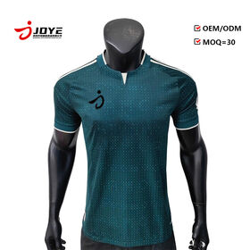 Short Sleeve T-Strap Buckle Closure Sublimated Solid Polyester Soccer Jersey