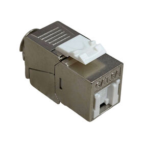 CAT6A STP Shielded Toolless RJ45 Keystone Jack, 180 Degree, Zinc Alloy Housing