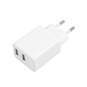 Dual USB A 12W EU Pin Universal Wall Charger 5V 2.4A Fast 12W Travel Charger with ROHS CE Certification for Mobile Devices