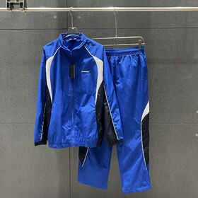 MERTRA SPORT TRACKSUIT Blue Black Mesh Panel Color Block Vintage Nylon Windbreaker Tracksuit Two-Piece Set