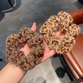 Wholesale Fur Velvet Hair Accessory Hair Tie Leopard Print Hair Band Women
