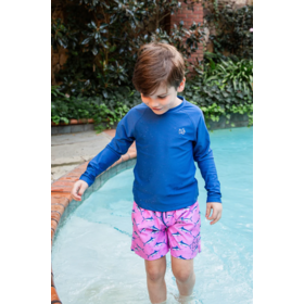 Custom Kids AOP Printed Boys Boardshorts, UPF50+ UV Protection Recycled Fabric Swim Trunks With Mesh Lining