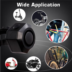 Remote Control Bicycle Security Alarm Lock IP65 Rated 110dB Vibration Sensitive Charger Battery for Enhanced Bike Protection