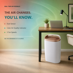 Floor-Standing HEPA Air Purifier with 300 m3/h CADR, Dust Sensor, Auto and Sleep Modes, Ionizer, 3 Fan Speeds for Home