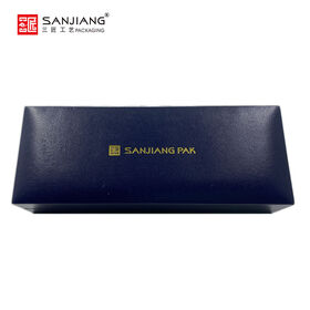 High Quality OEM Custom Logo Black Square Faux Leather Pen Box, Pen Gift Packaging Case