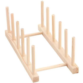 Multi-functional Kitchen Storage rack for Bowls and Plates Creative Solid Wood Draining Rack
