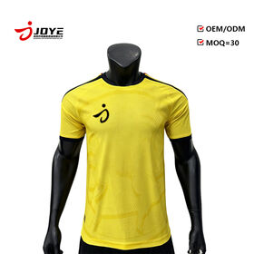 Men's yellow football jersey printed loose fit