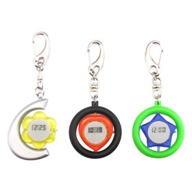 Multiple Shape Keychain Digital Watches, Made of Rubber/Plastic for Sports/Travel
