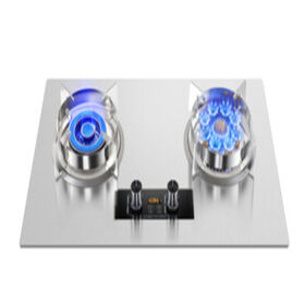 Tempered Glass Stainless Steel Double Burner Gas Stove
