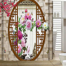 Waterproof Polyester Bathroom Polyester Shower Curtain