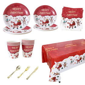 Wholesale Christmas Party Disposable Tableware Set