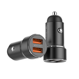 SOMOSTEL A64 12W Dual USB Car Charger 5V/2.4A Ports Metal Adapter Simultaneous Charging for Phones & Tablets