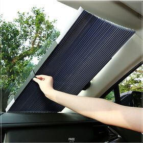 Retractable Windshield Sunshade for Sedans, SUVs & Trucks - Accordion Car Sun Shade, Blocks UV Rays, Reduces Interior Heat