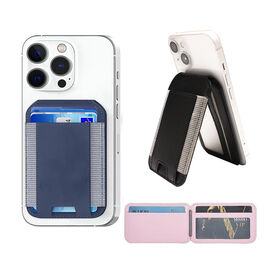 Apple Find My Certified Magnetic Card Wallet Metal Frame Elastic Band Card Holder Support Wireless Charging for iPhone