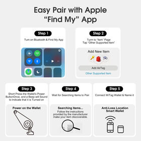 Multi-functional Smart Leather Card Wallet With Built-in Locator MagSafe Wireless Charging 3-Way Kickstand Anti-Lost Pocket