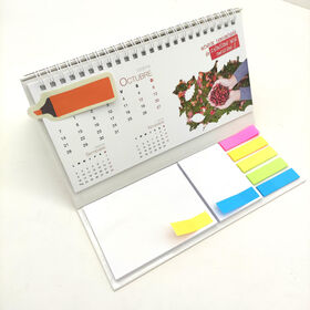desktop monthly calendar notebooks with sticky note pads