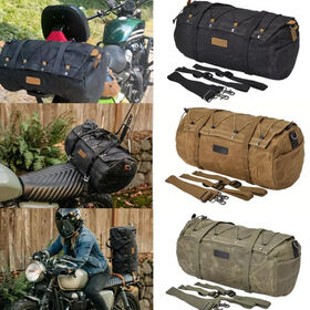 Waterproof Wax Canvas Large Capacity Travel Motorcycle Rear Storage Bag