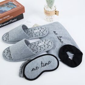 4 In 1 Eye Mask Slipper Neck Strap Travel Sleep Rest Kit