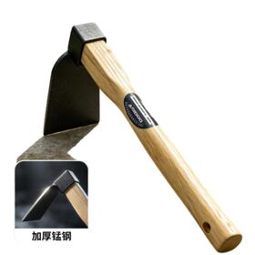 High Carbon Steel Four Tines Garden Rake Solid Cyclobalanopsis Wood Handle Agricultural Hand Rake