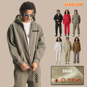 Thick Heavyweight Zipper Casual Men Hoodie Top