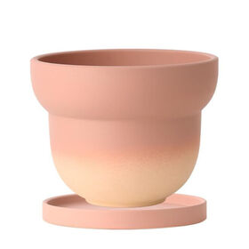 Absorbent and breathable Ceramic flower pots with hole and tray