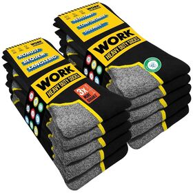 Men Thick Bamboo Work Socks, Comfortable Breathable Cushioned Black Socks With Independent Packaging