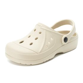 Ultra Light Breathable Women Garden Clogs, Comfortable Lightweight Slip-on Wooden Style Outdoor Shoes