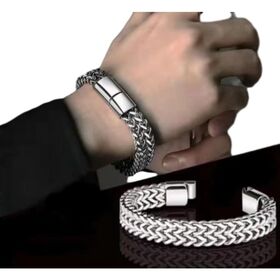 Fashionable Hip Hop Heavy Duty Mirror Polished Anti Fade Stylish Men Thick Cuban Link Chain Decorative Wrist Bracelet