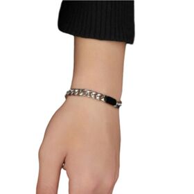 Stylish Niche AntiOxidation Polished Durable Men CubanLink TitaniumSteel Bracelet