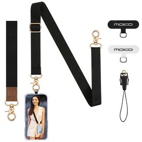 Adjustable Universal Polyester Cell Phone Lanyard Neck Wristlet Strap Set