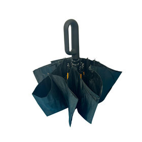 Large Automatic Folding Windproof Umbrella Compact Reflective Strip Rainproof Gear