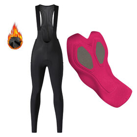 Women Cycling Bib Trousers Thermal Winter Tights Integrated Padding Apparel
