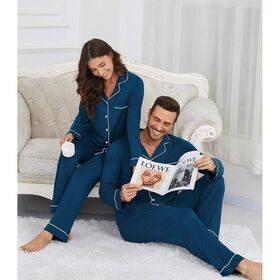 Family Matching Pajamas Set Bamboo Viscose Button Down Lounge Sleepwear