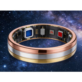 HRV Health ECG & EDA AI Smart Ring with Real Time Heart Rate Monitoring Titanium Resin Fitness Ring for Personal Health Insights