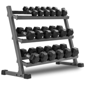 Wholesale Rubber Coated Hex Dumbbells with Straight Handle Durable Sporting Goods Hex Dumbbells