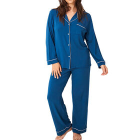 Modal Knitted Fabric Pajamas Set Lace Embroidery Women Sleepwear Apparel