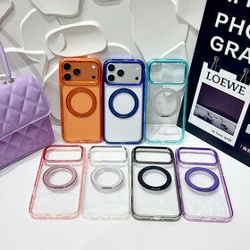 Premium TPU PC Magnetic Cover Two Layer Construction Clear Back Panel Colorful Frame Strong Magnetism Creative Camera Protection S