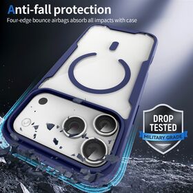 2026 year 2026 Full Cover Tpu PC Phone Case with High Magnetic Function Clear Beautiful Single Mental Buttons for iPhone 17 PRO...
