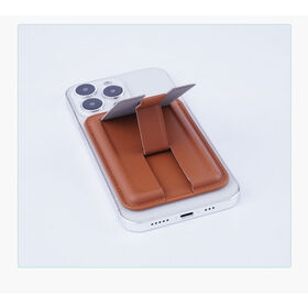Premium Foldable Kickstand Magnetic Card Case 2-in-1 Design Leather Card Holder Strong Magnet Attaches To Phone Slim Lightweigh...