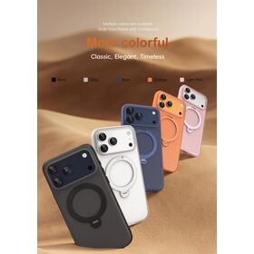 Goods Fashion Multi-color MagSafe Phone Case with Foldable Ring Stand Full Lens Protection Shockproof Smartphone Cover gift
